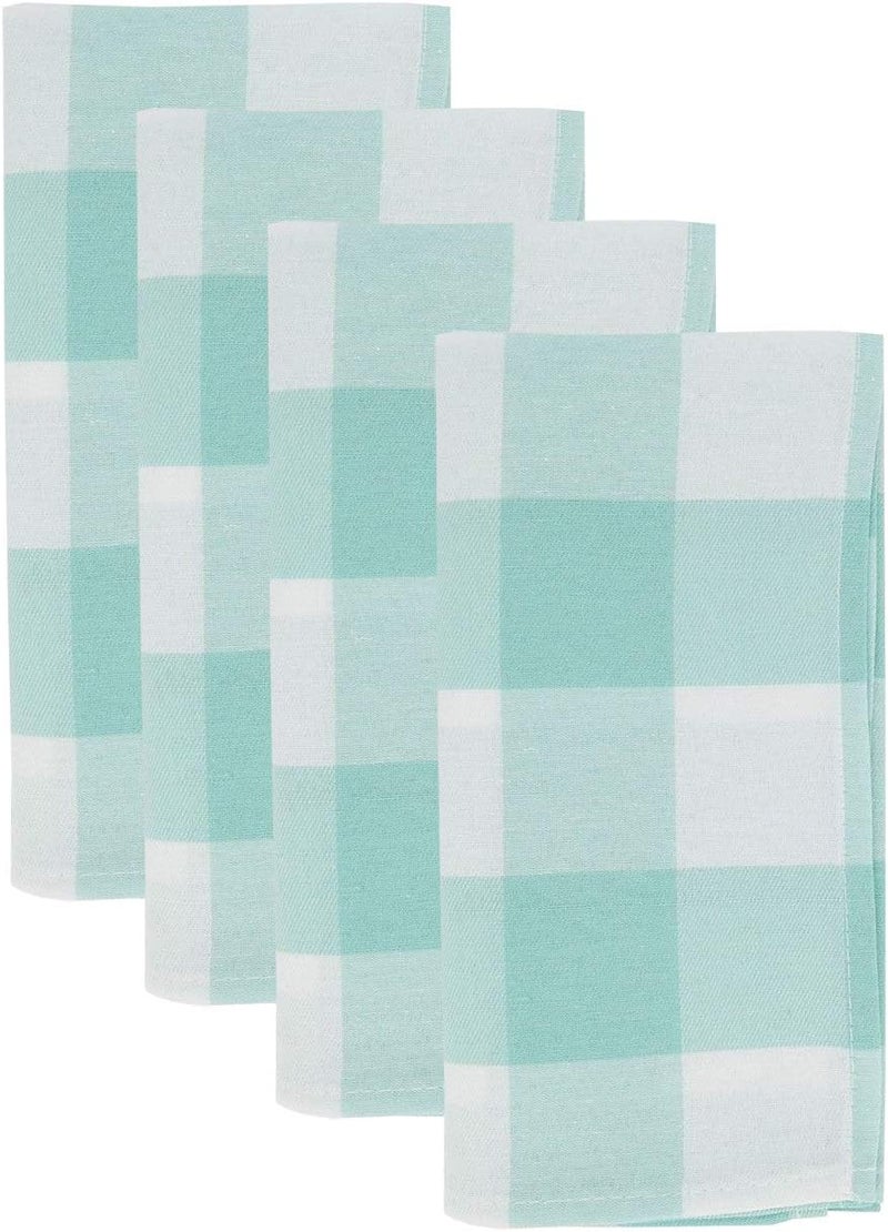 Fennco Styles Buffalo Plaid Checkered Classic Cotton Blend Tabletop Collection Green 20 x20 Inch Napkins Set of 4  Dinner Napkins for Banquets Christmas Special Events and Home Dcor - Image 1