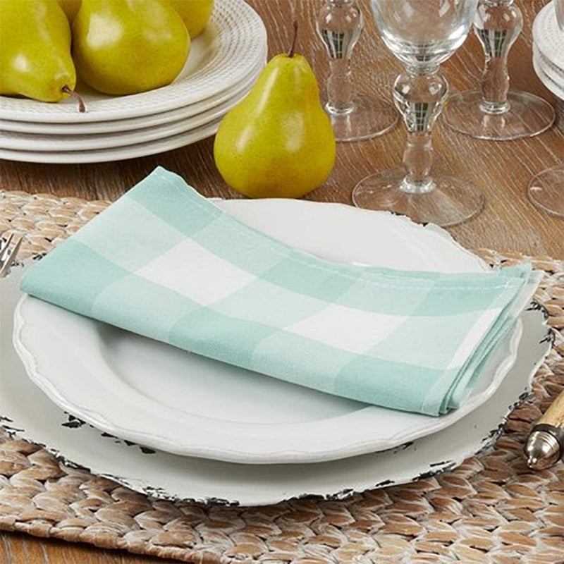 Fennco Styles Buffalo Plaid Checkered Classic Cotton Blend Tabletop Collection Green 20 x20 Inch Napkins Set of 4  Dinner Napkins for Banquets Christmas Special Events and Home Dcor - Image 3
