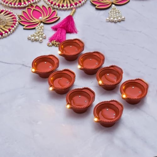 TECNOFEX Water Sensor Diya for Home Decoration - 24 Pcs Brazilian Electric Flameless & Smokeless LED Diya Lights Candle for Home Decor Diwali Festivals Decoration Christmas New Year Festive - Image 3