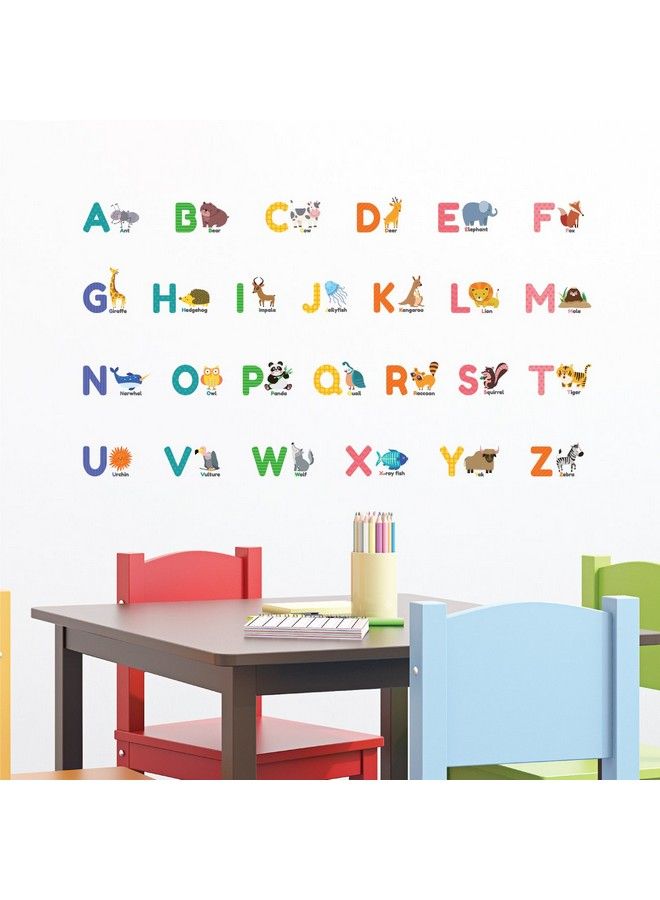 Decowall Ds8014 Colourful Animal Alphabet Abc Kids Wall Stickers Wall Decals Peel And Stick Removable Wall Stickers For Kids Nursery Bedroom Living Room (Small) Décor - Image 3