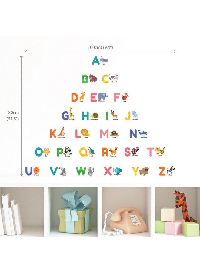 Decowall Ds8014 Colourful Animal Alphabet Abc Kids Wall Stickers Wall Decals Peel And Stick Removable Wall Stickers For Kids Nursery Bedroom Living Room (Small) Décor - Image 4