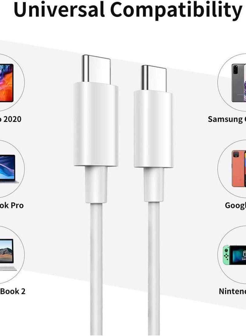 USB C to USB C Cable 6.6ft, Charging Cable for Google Pixel 5 Charger 60W 5A PD USB Type C for MacBook, iPad Pro 2018/2020,MacBook Air, Pixel, Galaxy S20 Ultra/S10/Note20 - White - Image 5