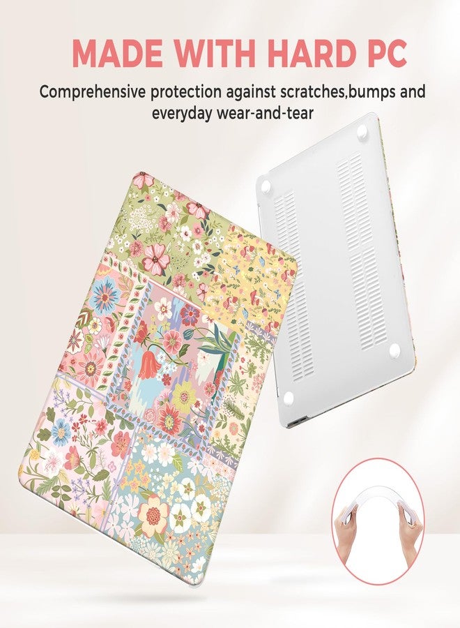 iCasso for MacBook Air 13 inch Case 2021 2020 2019 2018 Release A2337 M1 A2179 A1932, Flower Hard Shell Protective Case for MacBook Air 13.3 inch + Keyboard Cover + Screen Film, Pink - Image 3
