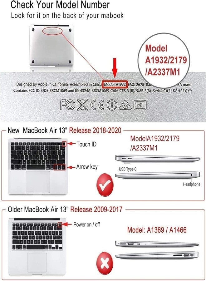 iCasso for MacBook Air 13 inch Case 2021 2020 2019 2018 Release A2337 M1 A2179 A1932, Flower Hard Shell Protective Case for MacBook Air 13.3 inch + Keyboard Cover + Screen Film, Pink - Image 2