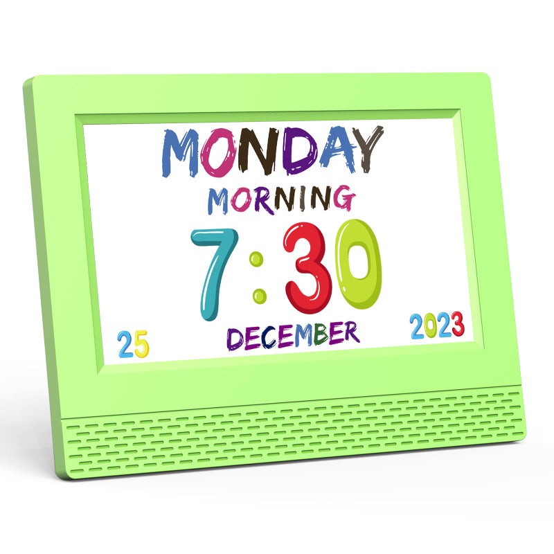 Kids Digital Alarm Clock Colorful 7 Large LED Time Display Childrens Sleep Trainer EyeCaring Digital Clock for Girls Boys Bedrooms Bedside 17 Alarm Clock Settings Easy to Use Kids Birthday Gift