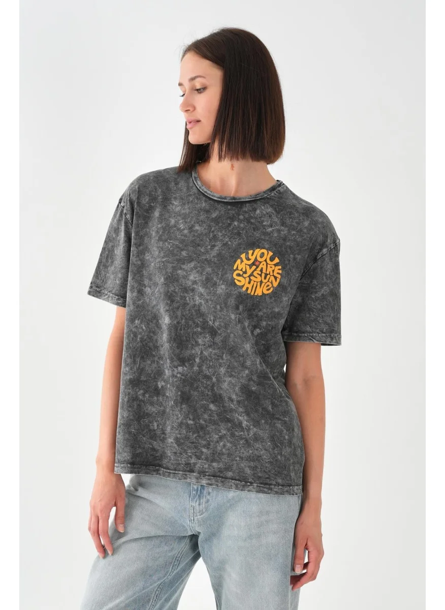 Alexander Gardi Alexandergardi Print Detailed Anthracite Women's T-Shirt