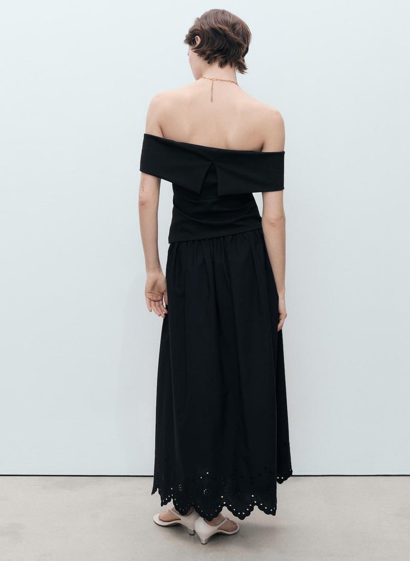 MANGO Cotton Skirt With Embroidered Hem  - Image 2
