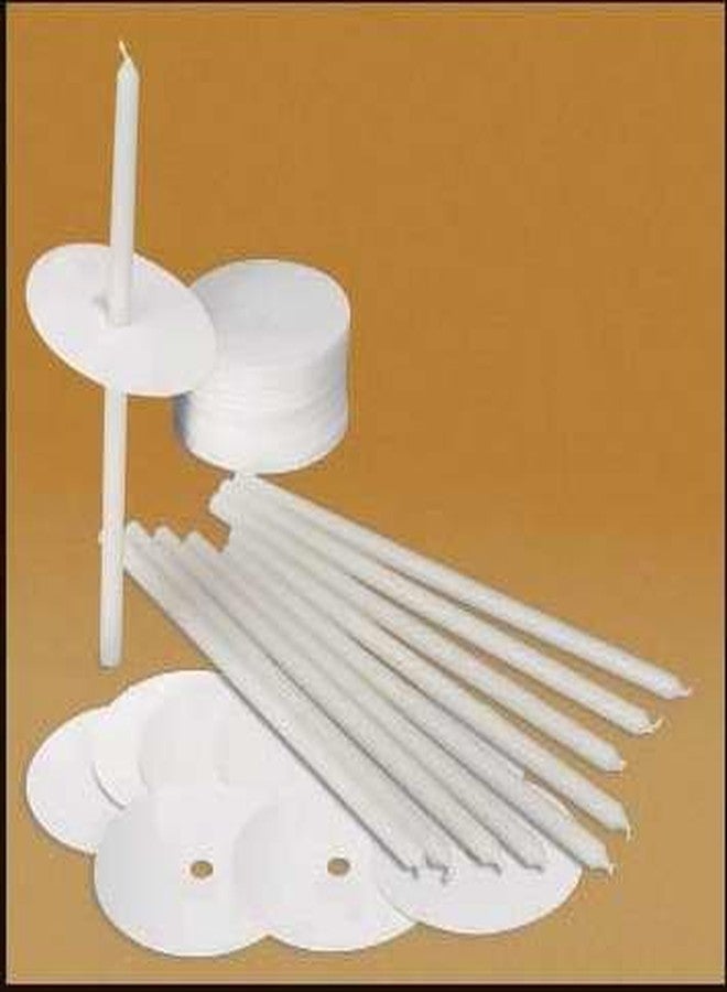 ترينيتي شموع ويل وباومر لحفلات القداس في الكنيسة، شموع بولار بارتفاع 8.5 بوصة وقطر 0.25 بوصة مع واقيات ورقية مانعة للتقطير - 50 شمعة في العلبة