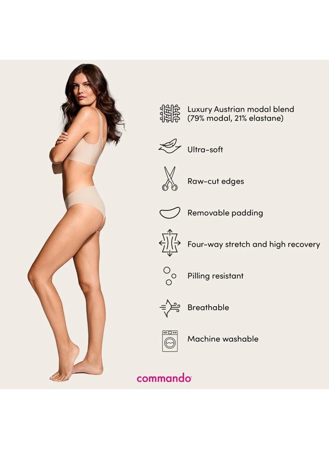 COMMANDO Women's Butter Soft Support Bralette, Beige, Tan, Medium - Image 4