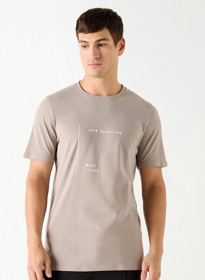 ايكونيك تيشيرت بياقة ضيقة وأكمام قصيرة وطبعات شعار من آيكونيك - Image 1