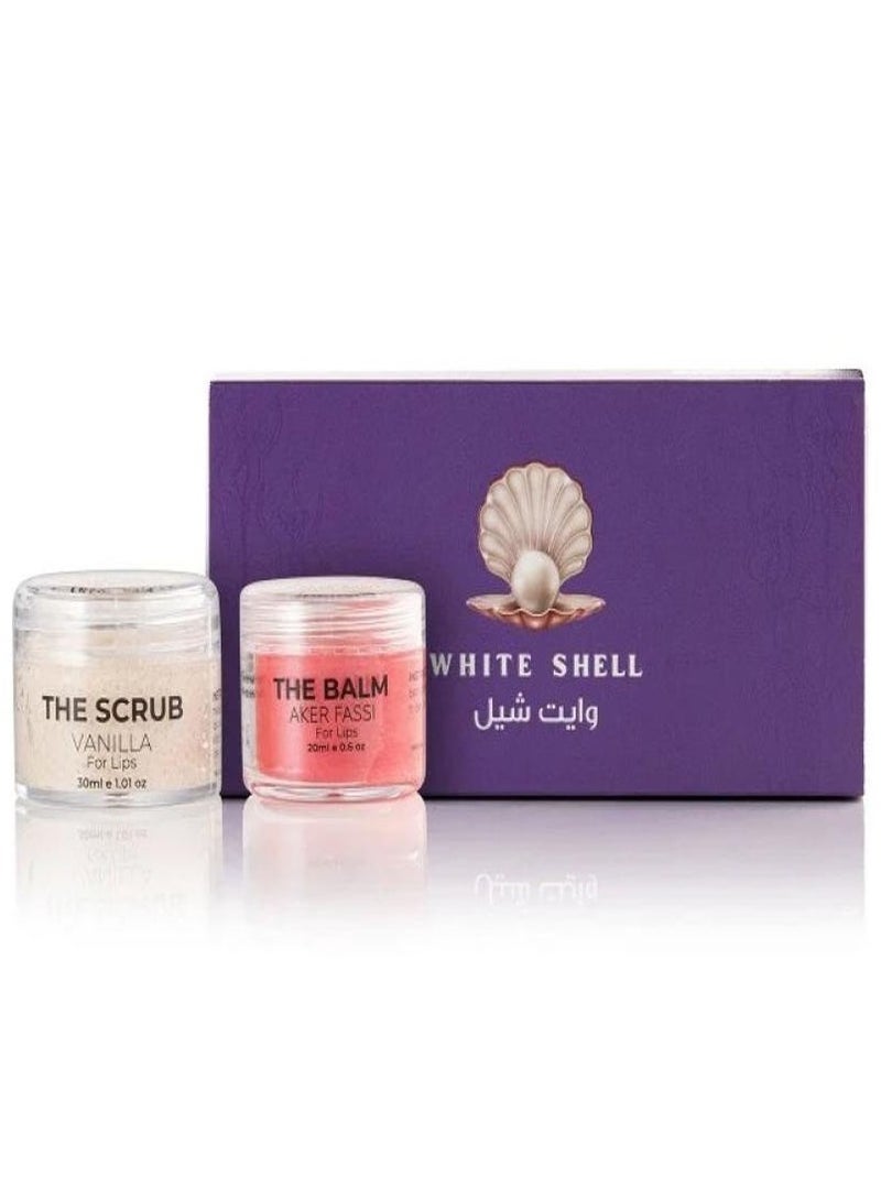 وايت شيل مقشر الشفاه بالفانيليا 30 مل وبلسم الشفاه أكر فاسي 20 مل - Image 1