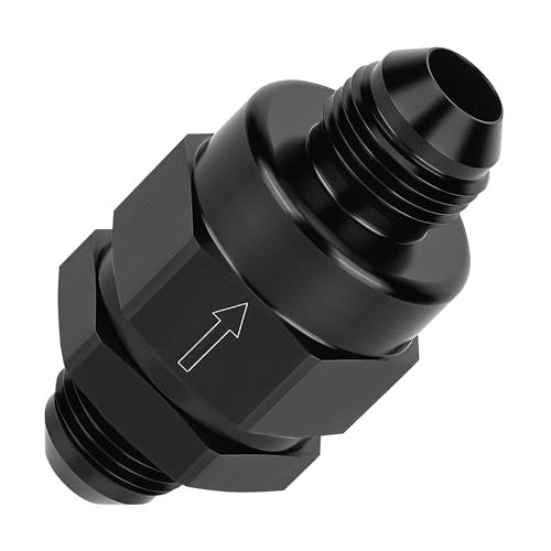 EVIL ENERGY 8AN Male Non Return One Way Inline Check Valve Fitting Aluminum Black - Image 1