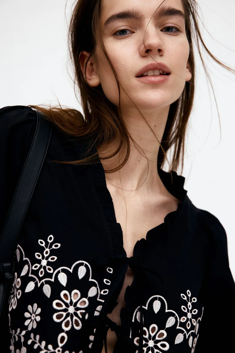 H&M Broderie anglaise cotton blouse