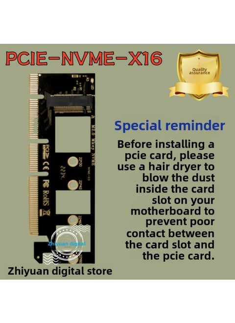 M2 NVME Riser PCIE To M.2 SSD SSD 2280 To PCI-E4.0 X1X16 Expansion Card-Color:PCIE To M.2 Adapter Card PCIE-EX16