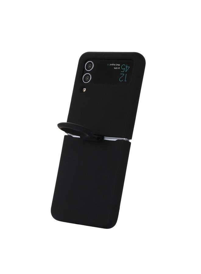 اس-توب جراب لهاتف Samsung Galaxy Flip 3 مصنوع من السيليكون مع مشبك حلقي مدمج - Image 4
