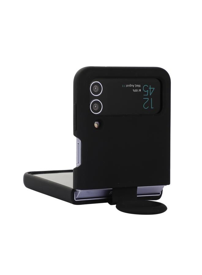 اس-توب جراب لهاتف Samsung Galaxy Flip 3 مصنوع من السيليكون مع مشبك حلقي مدمج - Image 3