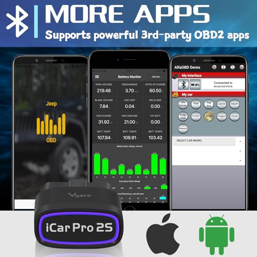 Vgate iCar Pro 2S Bluetooth 5.2 OBD2 Car Scan Tool for iPhone, Android, and Windows - Image 4