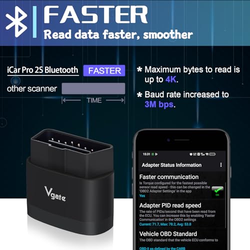 Vgate iCar Pro 2S Bluetooth 5.2 OBD2 Car Scan Tool for iPhone, Android, and Windows - Image 2