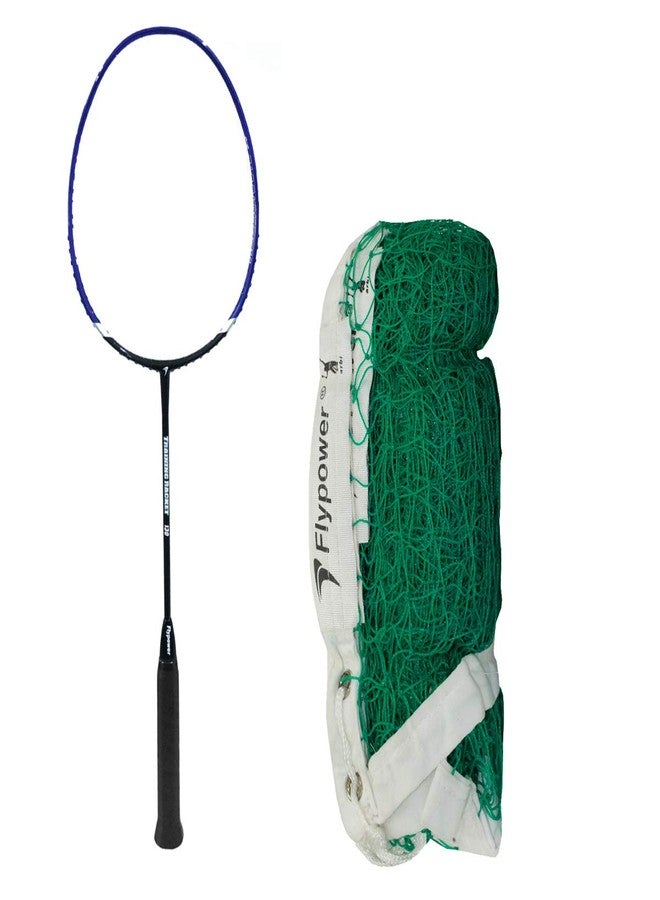 Flypower Badminton Racket Traning 130 with NET 650 Green, Multicolor - Image 1