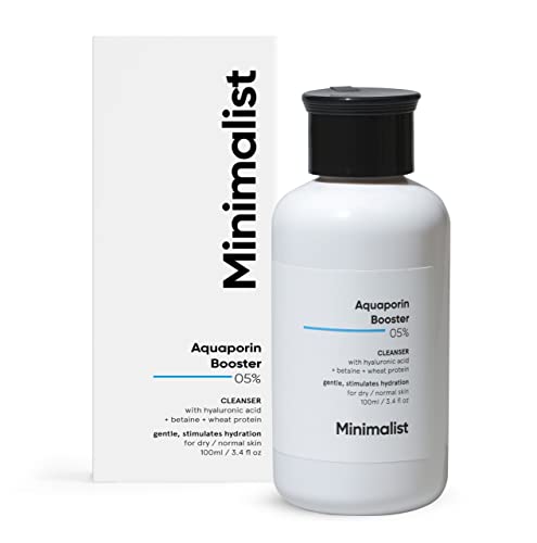 Minimalist Face Wash for Dry Skin with Hyaluronic Acid 5 Aquaporin Booster Gently Cleanses Hydrates Skin For Women Men 34 Fl Oz 100 ml