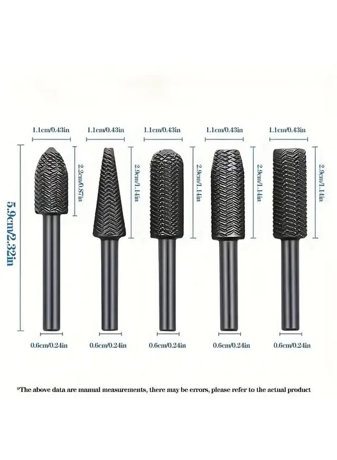 1 Set Embossed Steel Rotary File Grinding Heads For Metal Deburring Hole Expansion - Image 2