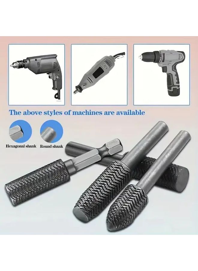 1 Set Embossed Steel Rotary File Grinding Heads For Metal Deburring Hole Expansion - Image 5