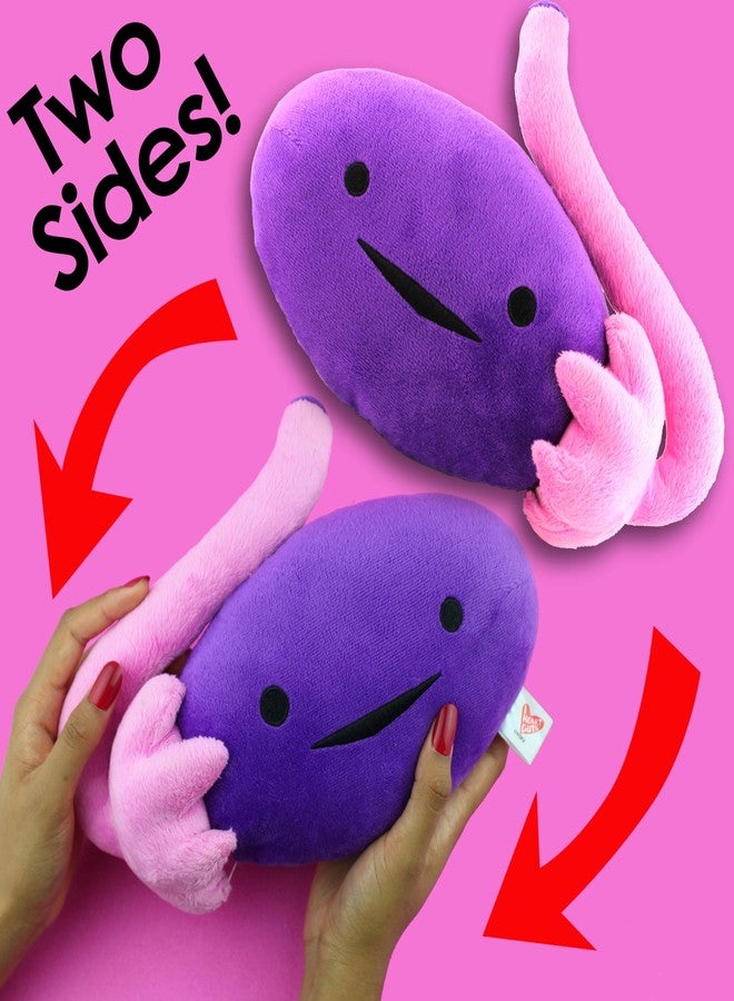 I Heart Guts Ovary Plush - OVA Achiever! - 10" Ovarian Cancer IVF Gift Stuffed Toy | Gift for PCOS, Ovarian Cancer Support, IVF, Ovulation Surgery, Egg Retrieval, TTC - Image 2