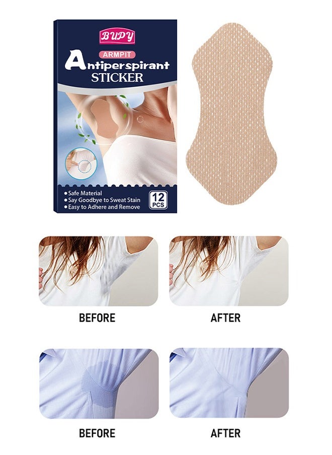 Generic - Armpit Sweat Pads - Underarm Sweat Pads | 12 Sweat Pads For Women And Men, Comfortable Thin Perspiration Absorbing Sweat Patches For Under Arms Non Visible Non Sweat Adhesive Armpit Protection - Image 1