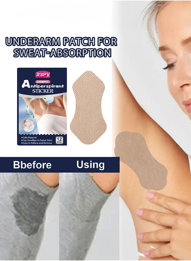 Generic - Armpit Sweat Pads - Underarm Sweat Pads | 12 Sweat Pads For Women And Men, Comfortable Thin Perspiration Absorbing Sweat Patches For Under Arms Non Visible Non Sweat Adhesive Armpit Protection - Image 1