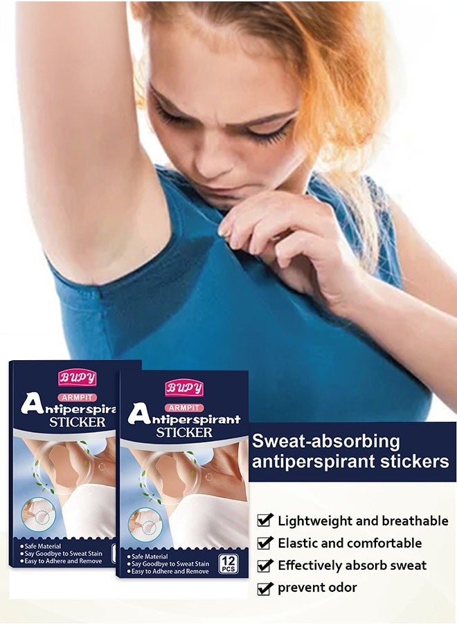 Generic - Armpit Sweat Pads - Underarm Sweat Pads | 12 Sweat Pads For Women And Men, Comfortable Thin Perspiration Absorbing Sweat Patches For Under Arms Non Visible Non Sweat Adhesive Armpit Protection - Image 1