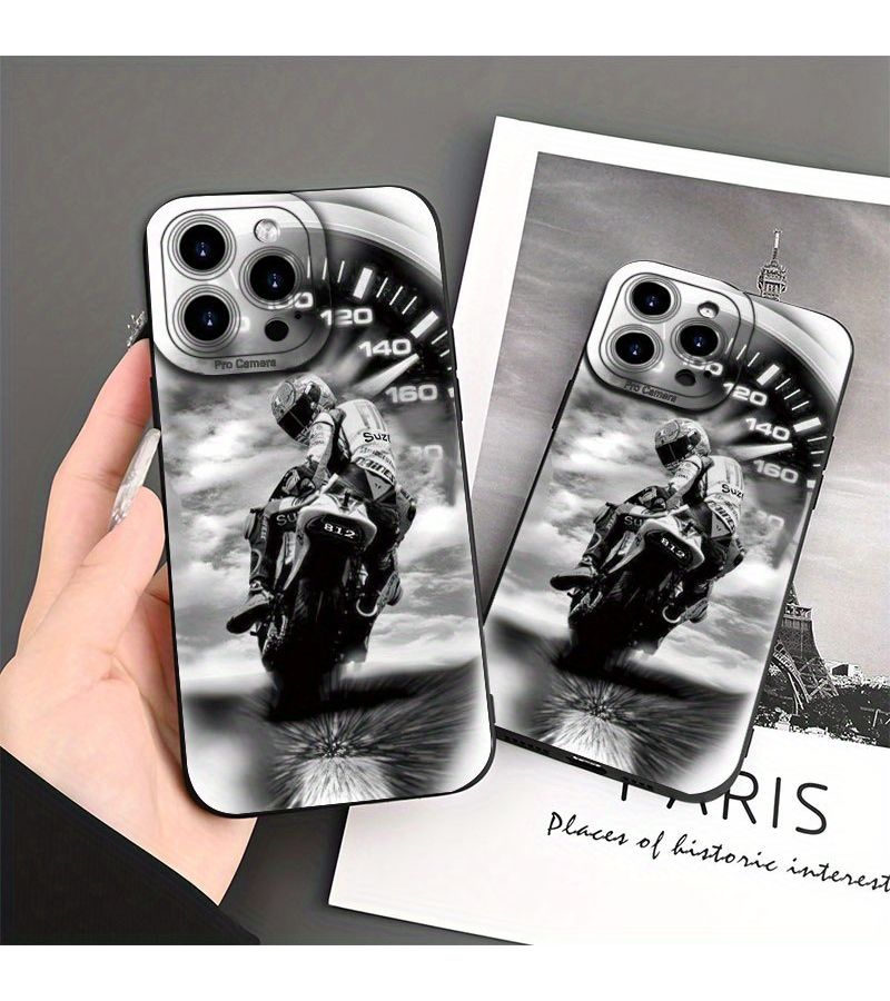 غلاف هاتف أسود غير لامع من مادة TPU لأجهزة iPhone X و XS بتصميم عداد سرعة غير قابل للانزلاق - Image 1