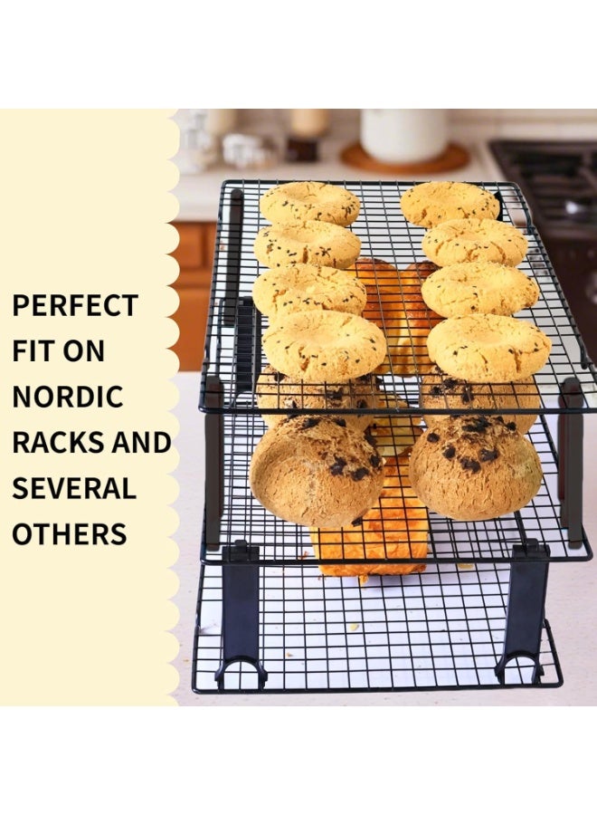 Relex Cooling Rack Stacker, 4PCS Cooling Rack Organizer, Stacking Clips for Cookie & Stackable Cooling Rack, Cookie Bread Cake Cooling Rack Baking Gifts (Black, Large 4pcs) - Image 3