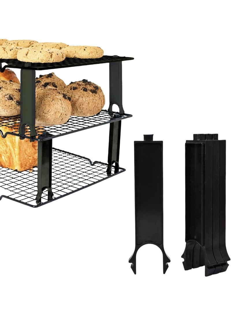 Relex Cooling Rack Stacker, 4PCS Cooling Rack Organizer, Stacking Clips for Cookie & Stackable Cooling Rack, Cookie Bread Cake Cooling Rack Baking Gifts (Black, Large 4pcs) - Image 1