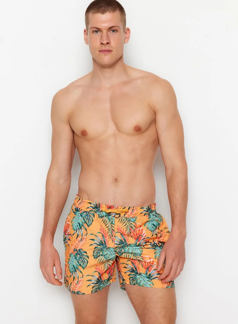trendyol Drawstring Printed Swim Shorts