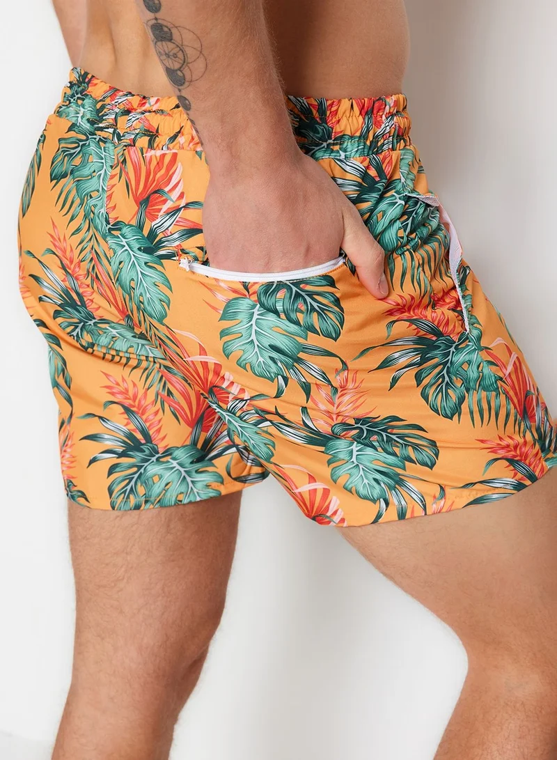 trendyol Drawstring Printed Swim Shorts