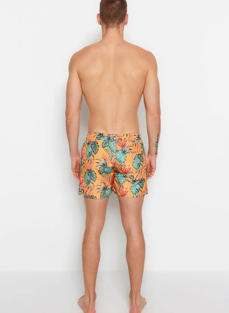 trendyol Drawstring Printed Swim Shorts
