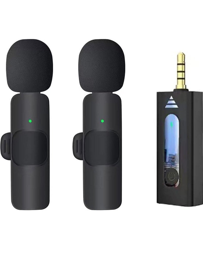 Wireless Lavalier Microphone for iPhone iPad USB C Smartphone, Plug and Play Mini Mic for YouTube TikTok Live Streaming Gaming K Song Recording Auto Noise Reduction (3.5mm 2) - Image 1