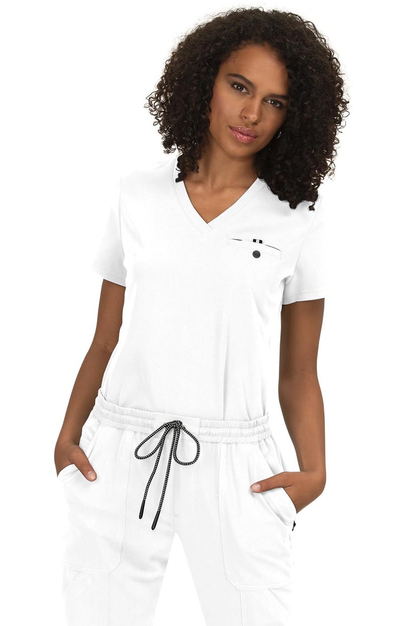 KOI Next Gen Ready to Work Women's 1-Pocket Tuck-in Scrub Top Pink Dream X-Small - Image 3