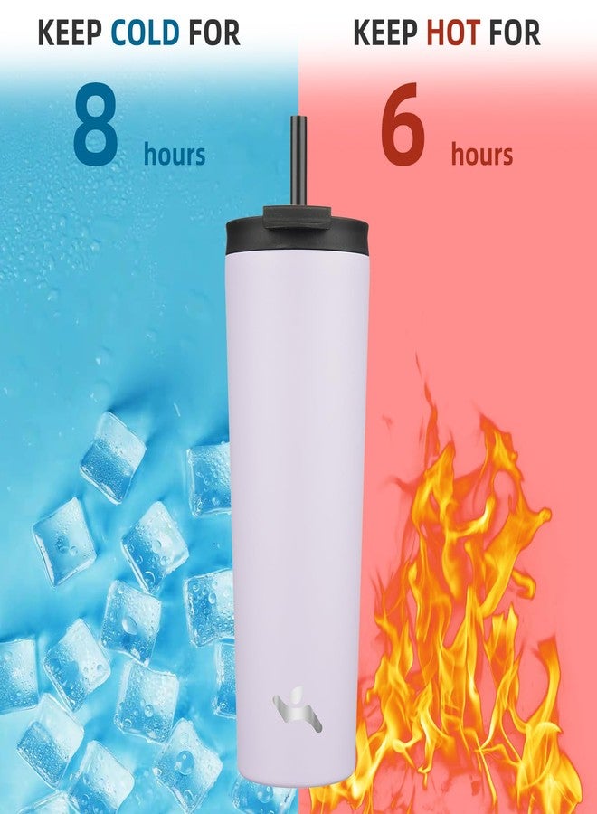 Konokyo 30 OZ Insulated Tumbler with Lid and 2 Straws Stainless Steel Water Bottle Vacuum Travel Mug Coffee Cup,Taro - Image 3