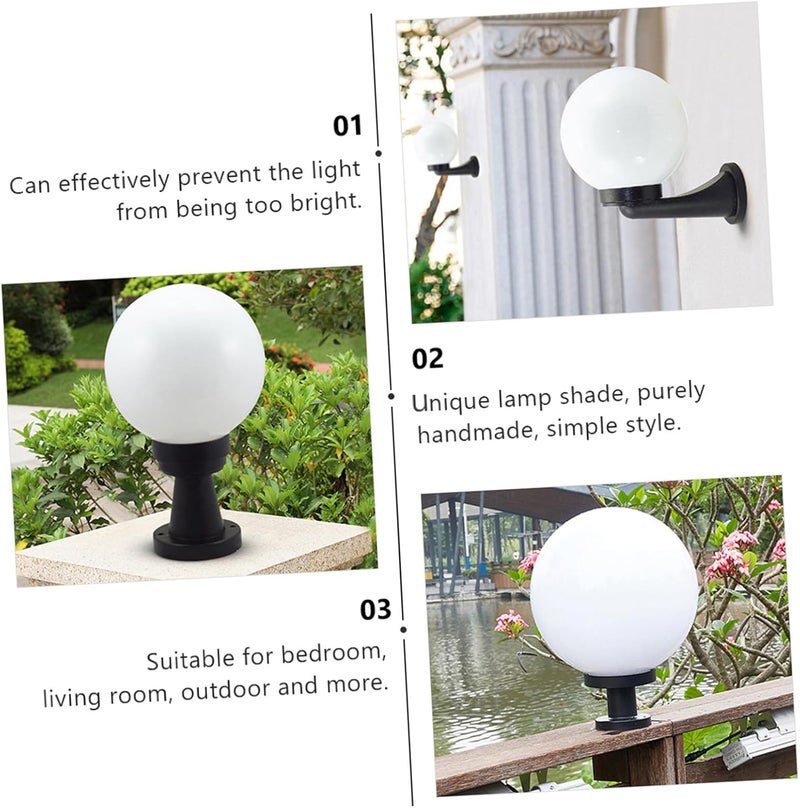 ABOOFAN Milk White Globe Lamp Shade Patio Post Lamp Cover for Outdoor Wall Fixtures Compatible with Base Inner and Opening Decorative Lighting Accessory with Gentle Light Diffusion - Image 3