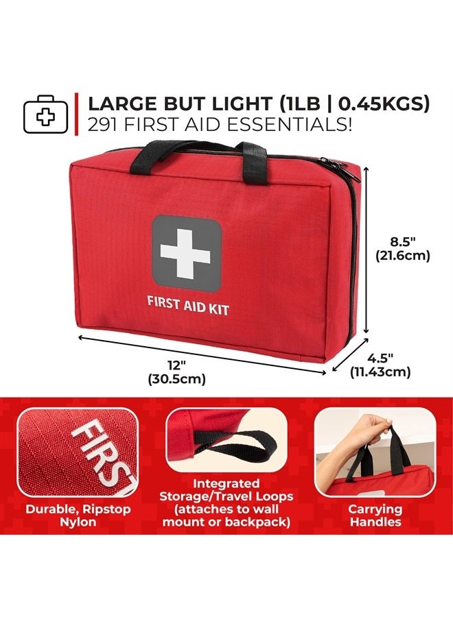 THRIVE طقم الإسعافات الأولية - 291 قطعة من مستلزمات الإسعافات الأولية | مستلزمات طبية من الدرجة الطبية لحالات الطوارئ والبقاء | مثالي للسيارات والشاحنات والتخييم والمشي والسفر والمكتب والرياضة والحيوانات الأليفة والصيد - Image 3
