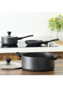 DANUBE HOME Danube Essential Casserole with Lid - Black Marble  - Image 2
