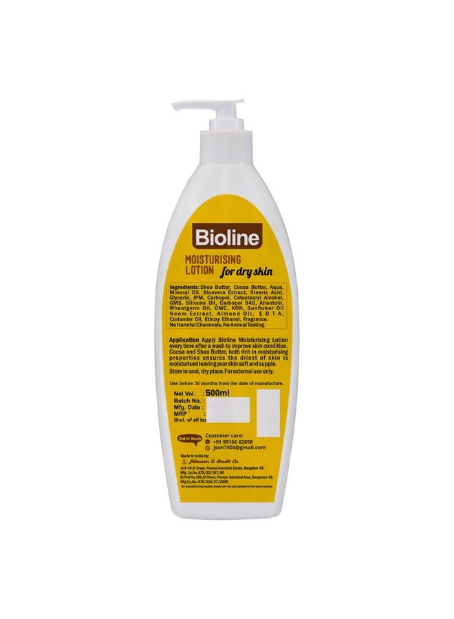 Bioline Moisturizing Sunscreen Body Lotion Enriched with Cocoa & Shea Butter for Dry Skin | Deep Hydration & Broad Spectrum Sun Protection | 500 ml Large Pack - Image 2