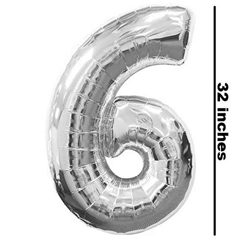 Krisah 6 No. Silver Foil Balloons for Party Decorations(32 inches) - Image 2