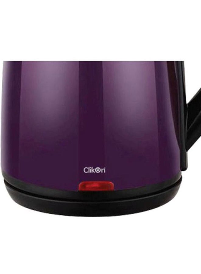 Clikon Double Wall SS Electric Cordless Kettle With Overheating Protection And Odourless,Food Safe Plastic Finishing- 2 Years Warranty 1.8 L 1500 W CK5127 Purple/Black - Image 4