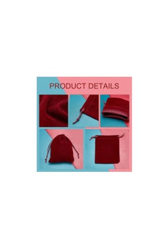 MARKQ Velvet Gift Bags 9 x 12 cm Drawstring jewelry pouches for Candy Wedding Party Favor Bags Maroon 12 Bags  - Image 4