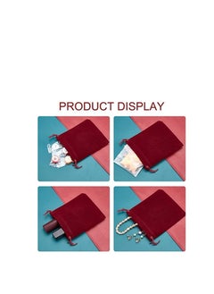MARKQ Velvet Gift Bags 9 x 12 cm Drawstring jewelry pouches for Candy Wedding Party Favor Bags Maroon 12 Bags  - Image 5