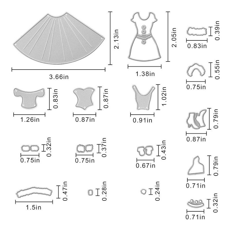 ABTOLS Metal Christmas Woman Santa Claus Dress Cutting Dies,Dress Skirt Die Cuts Embossing Stencils Template Mould for DIY Scrapbooking Album Decorative Paper Dies Card Making - Image 2