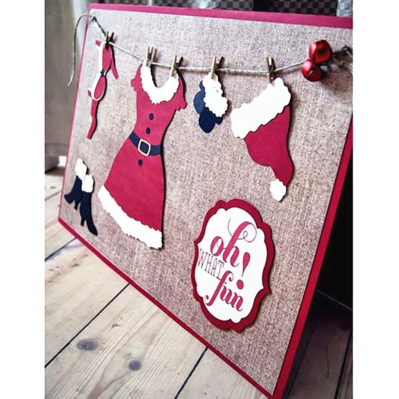 ABTOLS Metal Christmas Woman Santa Claus Dress Cutting Dies,Dress Skirt Die Cuts Embossing Stencils Template Mould for DIY Scrapbooking Album Decorative Paper Dies Card Making - Image 4