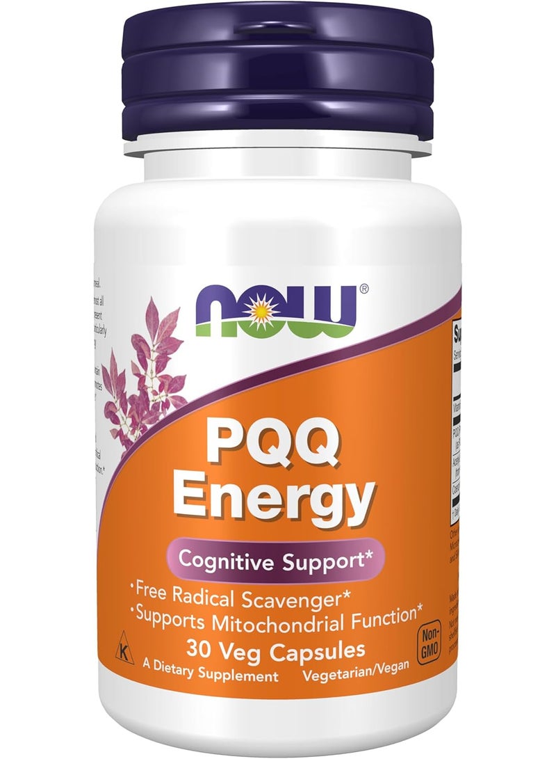 ناو طاقة PQQ، مضاد للأكسدة*، دعم معرفي*، 30 كبسولة نباتية - Image 1